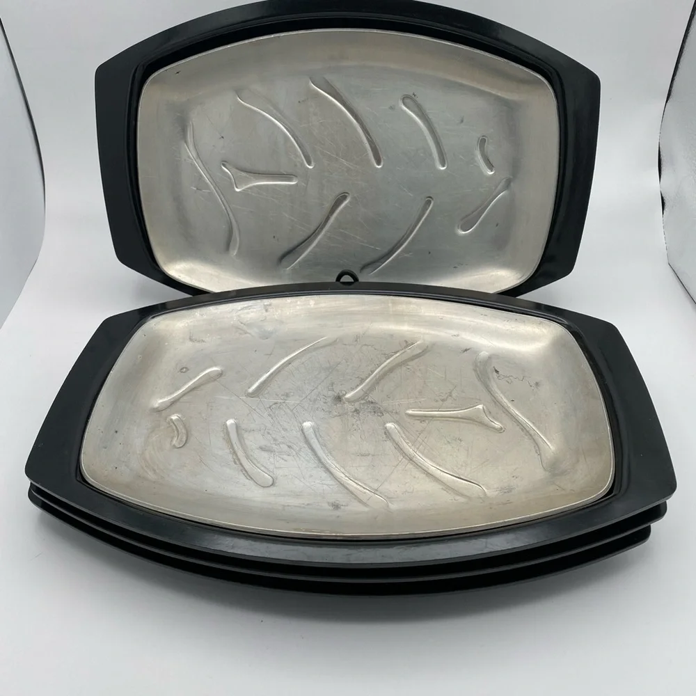 Nordic Ware Sizzling Steak & Fajita Servers Set of 4 Heat-Resistant Trays VTG